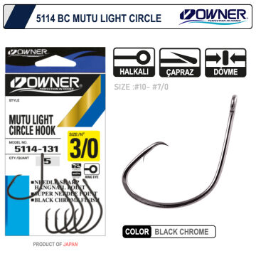 Owner 5114 Mutu Light Olta İğnesi Black Chrome