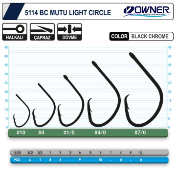 Owner 5114 Mutu Light Olta İğnesi Black Chrome