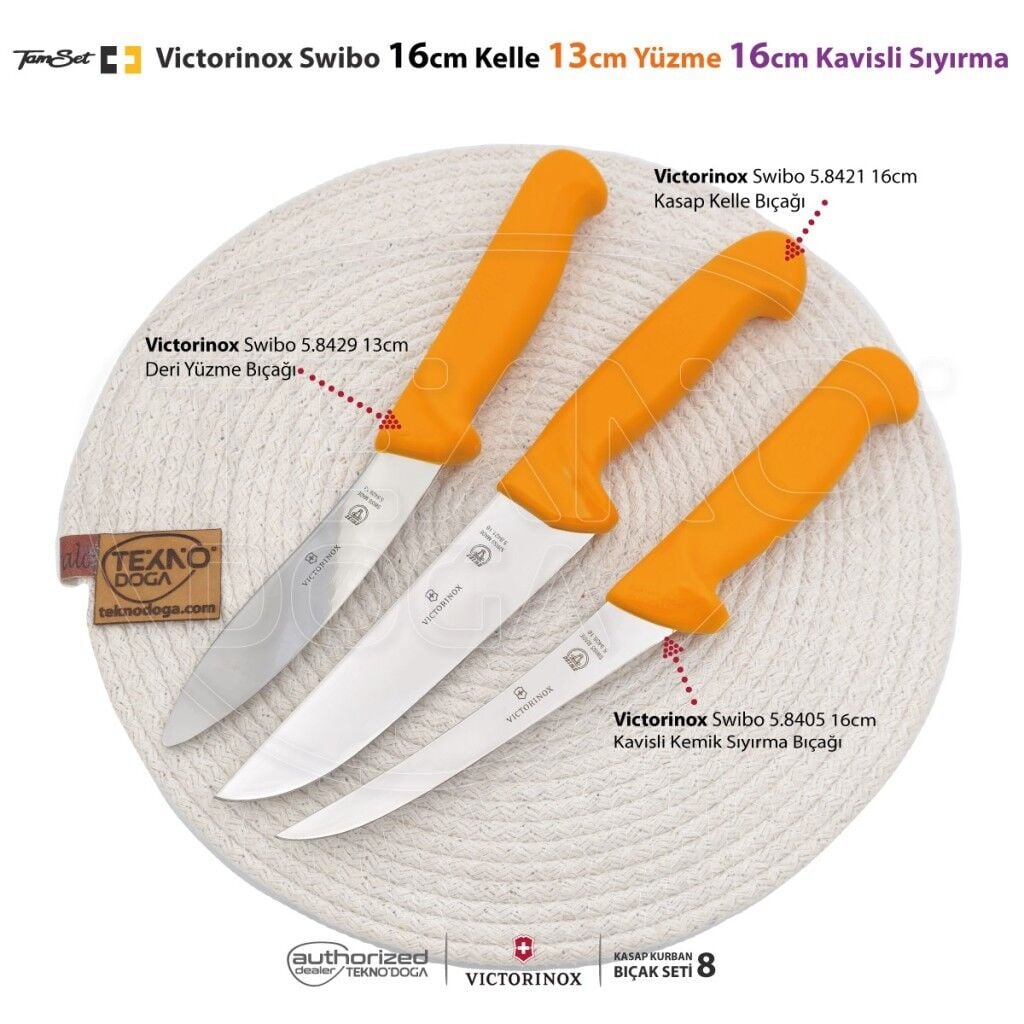 Victorinox Swibo 16cm Kelle Bıçaklı Kurban Seti 8