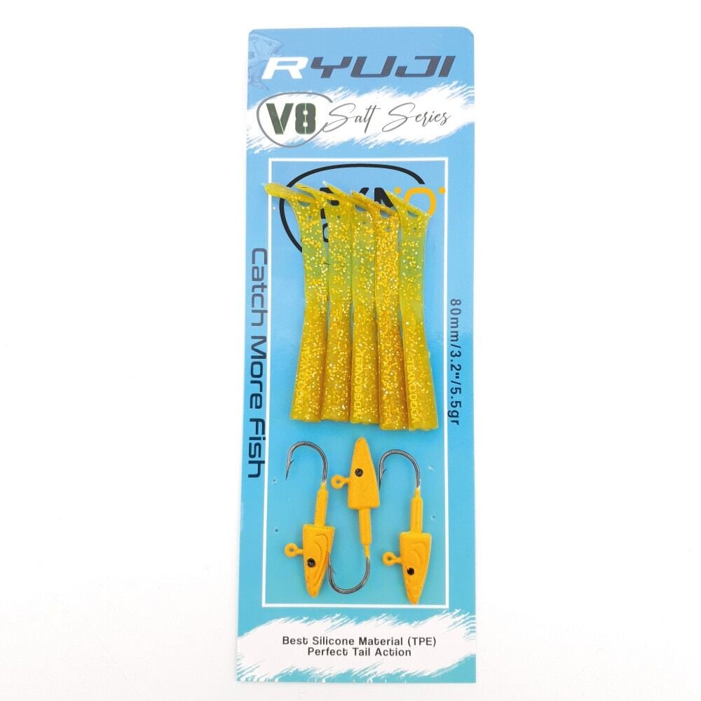 Ryuji V8 8cm 5.5g LRF Silikon Yem Chartreuse Glow