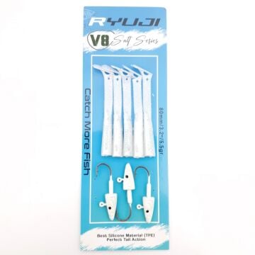 Ryuji V8 8cm 5.5g LRF Silikon Yem Pearl Glow