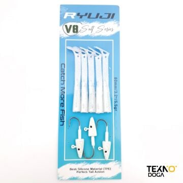 Ryuji V8 8cm 5.5g LRF Silikon Yem Pearl Glow