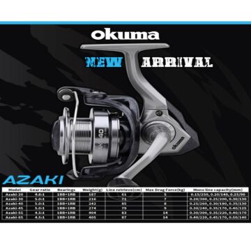 Okuma Azaki 20 LRF Spin Olta Makinesi 2BB 4.8:1