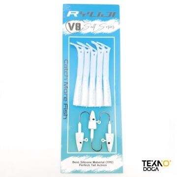 Ryuji V8 10cm 10g LRF Silikon Yem White Silver
