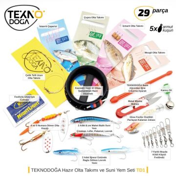 TAMSET Hazır Olta Çapari ve Suni Yem Seti TD1 29 Parça