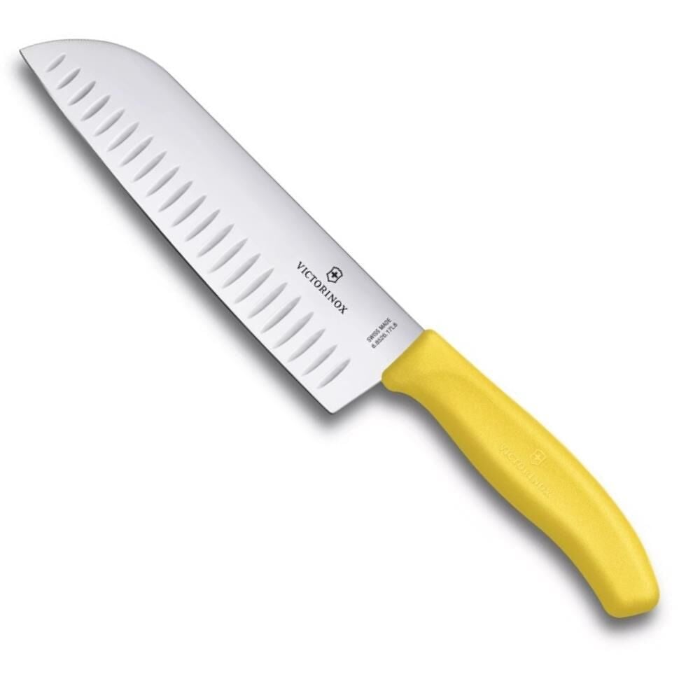 Victorinox SwissClassic 17cm Santoku Bıçağı Oluklu 6.8526.17L8B Sarı