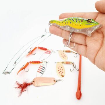 TAMSET Turna Balığı Spin Avı Suni Yem Seti, Kaşık Popper