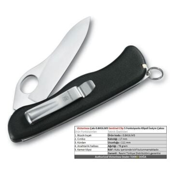 Victorinox Sentinel Clip 0.8416.M3 Klipsli İsviçre Çakısı 111mm