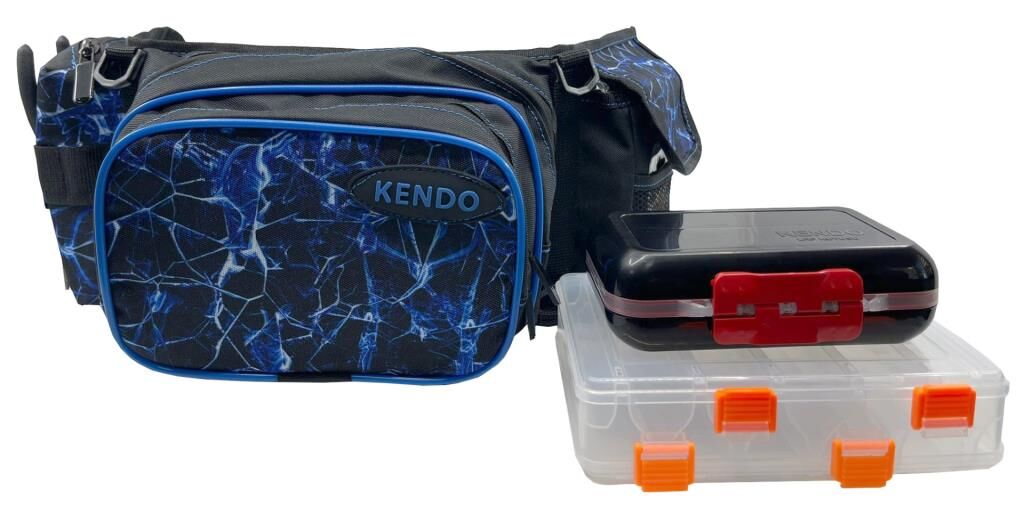 KENDO Spin LRF Balıkçı Bel Çantası 2 Kutulu Mavi