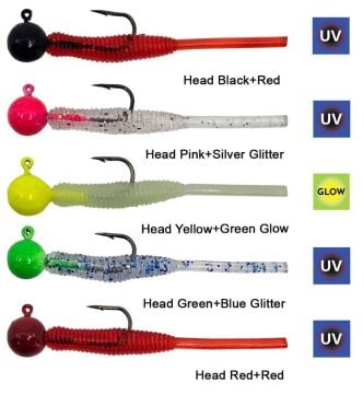 Kendo Hook Worm Jighead+LRF Silikonu 2gr+4.5cm 5 Adet