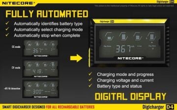 Nitecore D4 Digicharger Li-ion IMR LiFePO4 Pil Dolum Cihazı