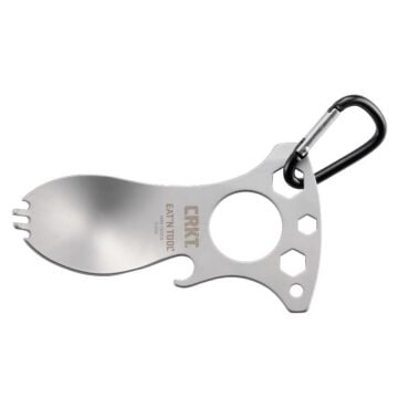 TAMSET Metal Çok Amaçlı Taktik Çatal Kaşık 10cm Gümüş
