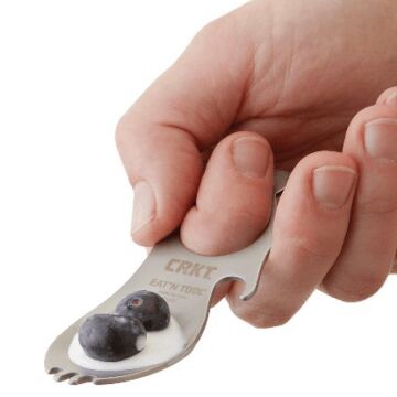 TAMSET Metal Çok Amaçlı Taktik Çatal Kaşık 10cm Gümüş