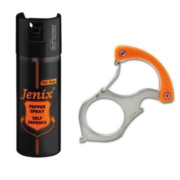 Jenix 60ml Biber Gazı ve E5 Karabina Anahtarlık E560 Savunma Seti