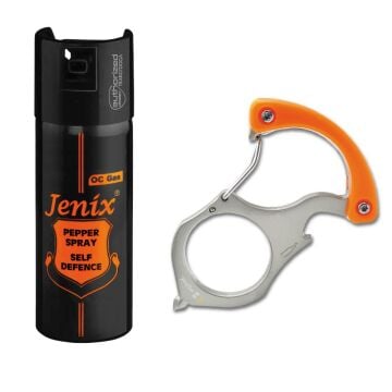 Jenix 60ml Biber Gazı ve E5 Karabina Anahtarlık E560 Savunma Seti