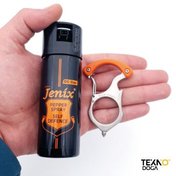 Jenix 60ml Biber Gazı ve E5 Karabina Anahtarlık E560 Savunma Seti