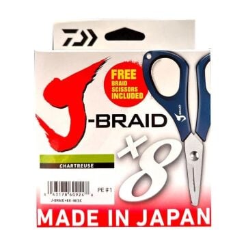Daiwa J-Braid 150m 8x Açık Yeşil Örgü İp Misina (Makas Hediyeli)