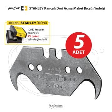 STANLEY 1996 Deri Açma Kancalı Maket Bıçağı Yedeği 5 Adet