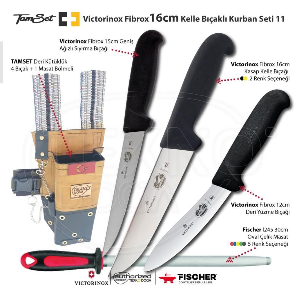 TAMSET Victorinox Fibrox 16cm Kelle Bıçaklı Kurban Seti 11