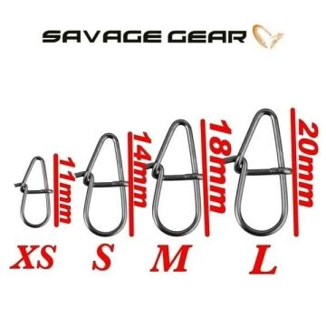 Savage Gear Needle Eggsnaps M Rapala Klipsi 42kg 20ad.