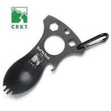 TAMSET Çok Amaçlı Taktik Metal Çatal Kaşık 10cm Siyah