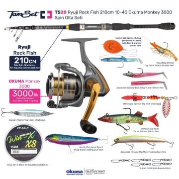 TAMSET Monkey 3000 Rock Fish 210cm Spin Olta Takımı Seti TS28