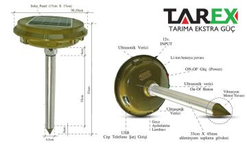 TEKNOPEST TP-1500 Solar Köstebek Domuz Fare Dana Burnu Ayı Kovucu