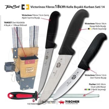 Victorinox Fibrox 18cm Kelle Bıçaklı Kurban Seti 14 V1803DX1
