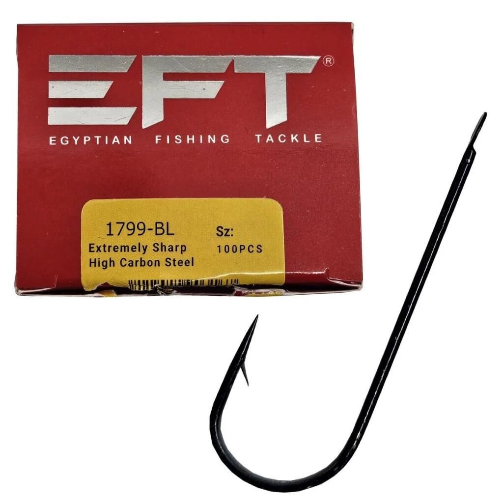 EFT Hook 1799 Siyah Düz Çapari Olta İğnesi