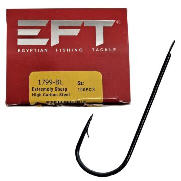 EFT Hook 1799 Siyah Düz Çapari Olta İğnesi
