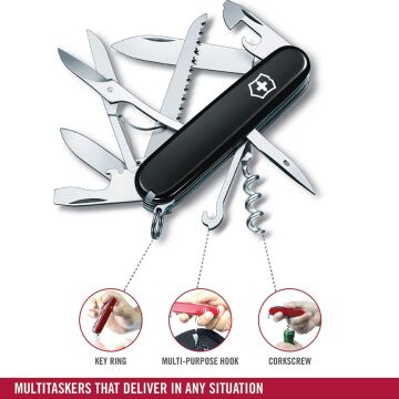 Victorinox Huntsman 1.3713.3 Siyah İsviçre Çakısı 91mm 15F