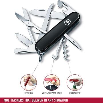 Victorinox Huntsman 1.3713.3 Siyah İsviçre Çakısı 91mm 15F