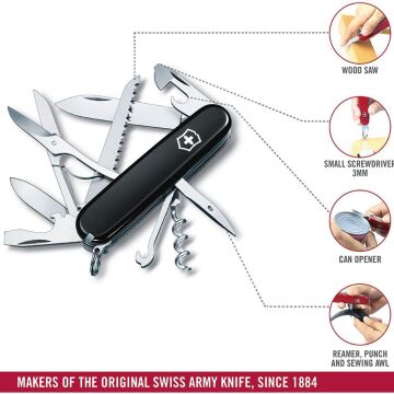 Victorinox Huntsman 1.3713.3 Siyah İsviçre Çakısı 91mm 15F