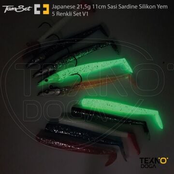 TAMSET 21.5g 11cm Sasi Sardine Silikon Yem 5 Renkli Set V1