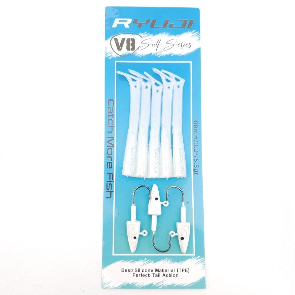 Ryuji V8 8cm 5.5g LRF Silikon Yem White Silver