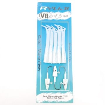 Ryuji V8 8cm 5.5g LRF Silikon Yem White Silver