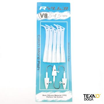 Ryuji V8 8cm 5.5g LRF Silikon Yem White Silver