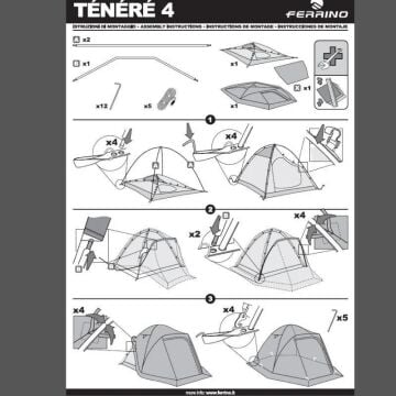 Ferrino Tenere 4 Kişilik 3 Mevsim Kamp Çadırı Yeşil