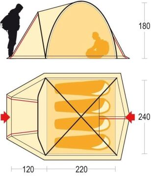 Ferrino Tenere 4 Kişilik 3 Mevsim Kamp Çadırı Yeşil