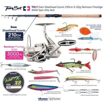 TAMSET Prestige 3000 Steelhead 210cm Spin Olta Takımı Seti TS31