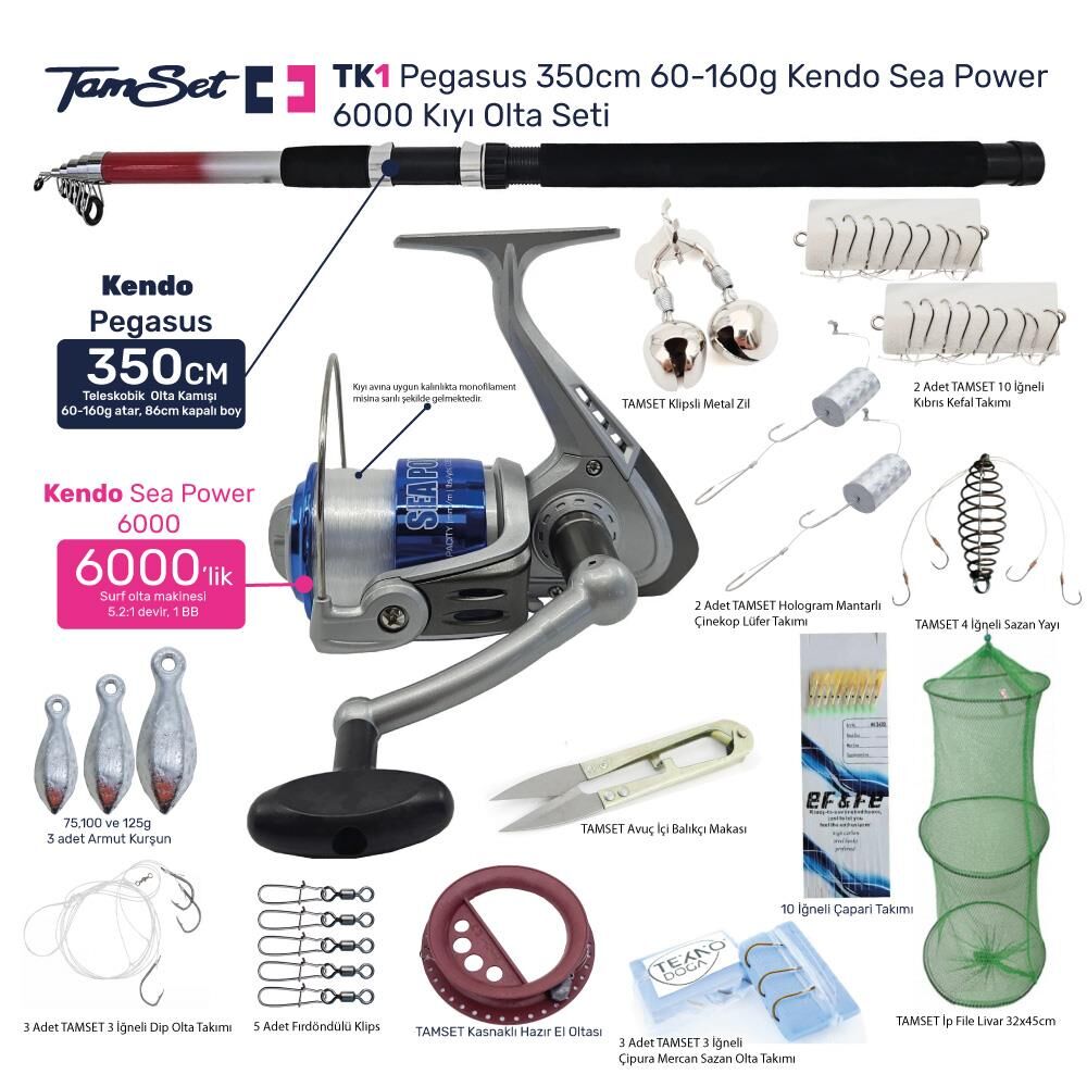 TAMSET Sea Power 6000 Pegasus 350cm Kıyı Ola Takımı Seti TK1