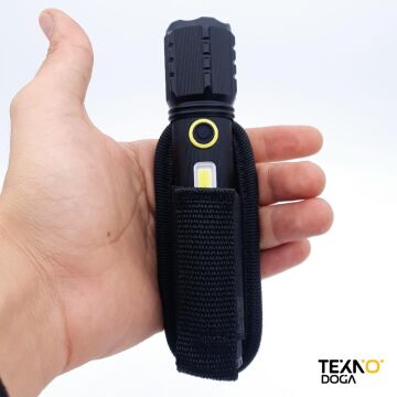 Akar Kemer Askılı Kumaş El Feneri Taşıma Kılıfı A7227