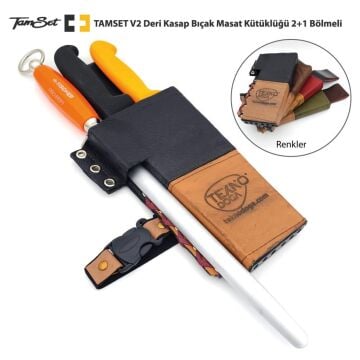 TAMSET V2 Deri Kütüklük 2+1 Bıçak Masat Kütüklüğü