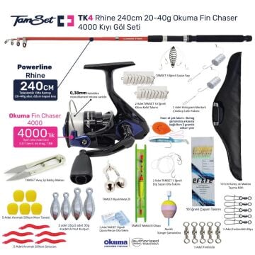 TAMSET Fin Chaser 4000 Rhine 240cm 20-40g Kıyı Olta Seti TK4
