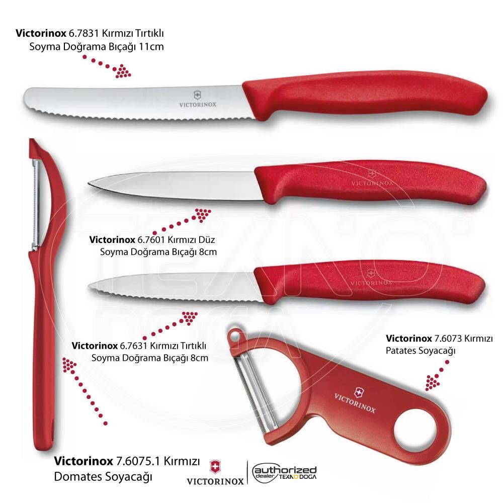 Victorinox Meyve Sebze Soyacak ve Doğrama Bıçağı Seti MS5