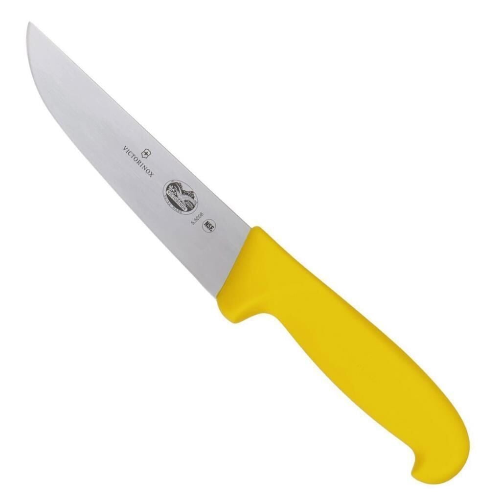 Victorinox Fibrox 18cm Kasap Kelle Bıçağı 5.5208.18 Sarı