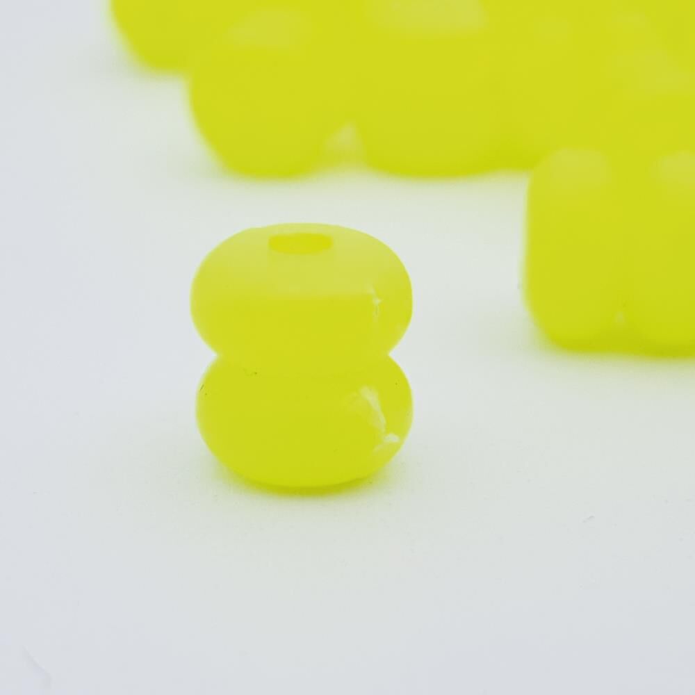 TAMSET 0.9cm Sert Plastik Çiftli Boncuk Sarı 20ad