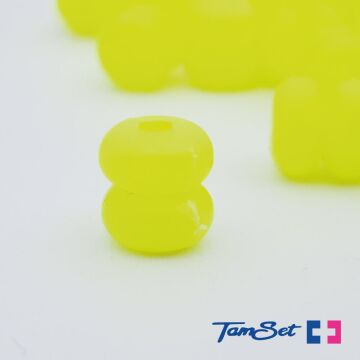 TAMSET 0.9cm Sert Plastik Çiftli Boncuk Sarı 20ad