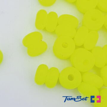 TAMSET 0.9cm Sert Plastik Çiftli Boncuk Sarı 20ad