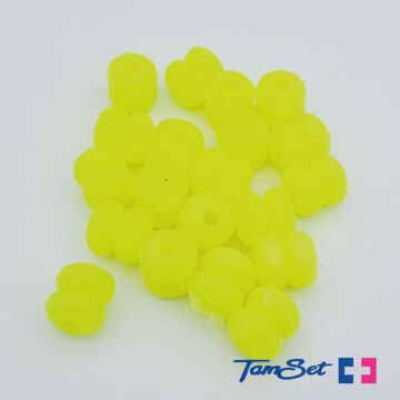 TAMSET 0.9cm Sert Plastik Çiftli Boncuk Sarı 20ad